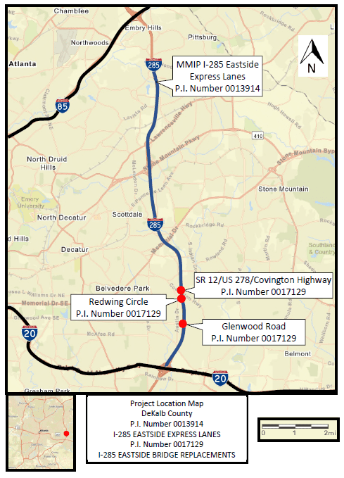 I-285 Eastside Express Map
